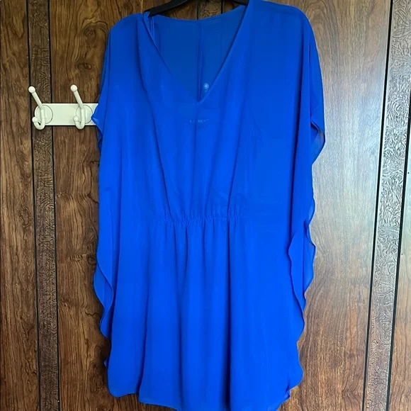 royal blue express dress Royal Blue Plunging Neck Sweep Train Lace Prom Dress, Royal Blue / 10